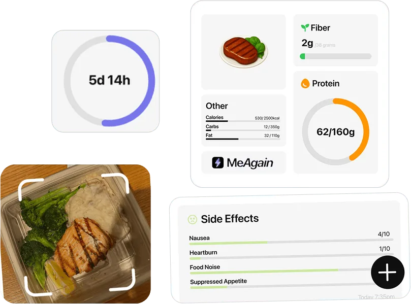 Compounded Tirzepatide Tracker – Dual GIP/GLP-1 Made Manageable - MeAgain app screenshot