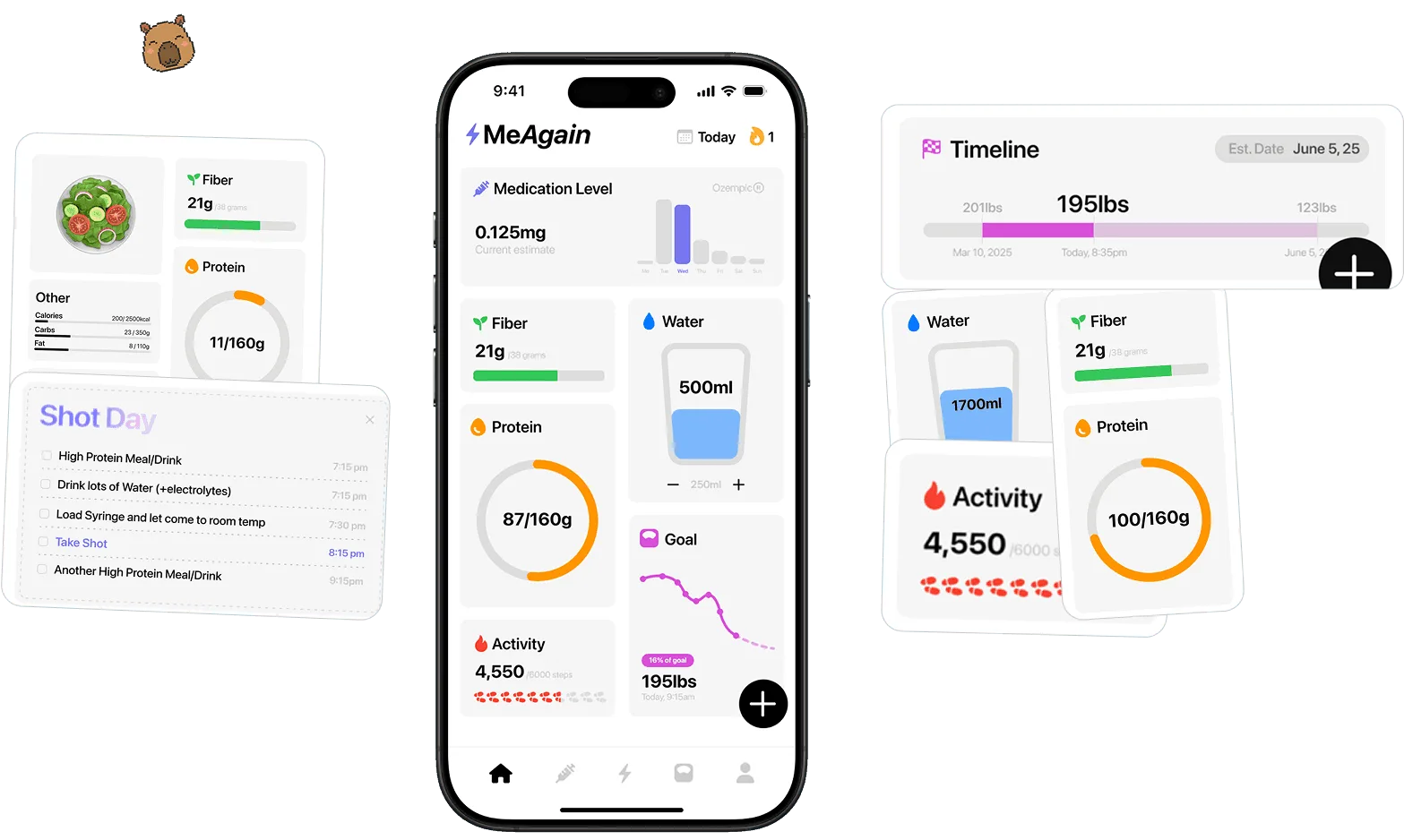 Track Orforglipron — Daily Oral GLP-1, No Injections Required - MeAgain app screenshot